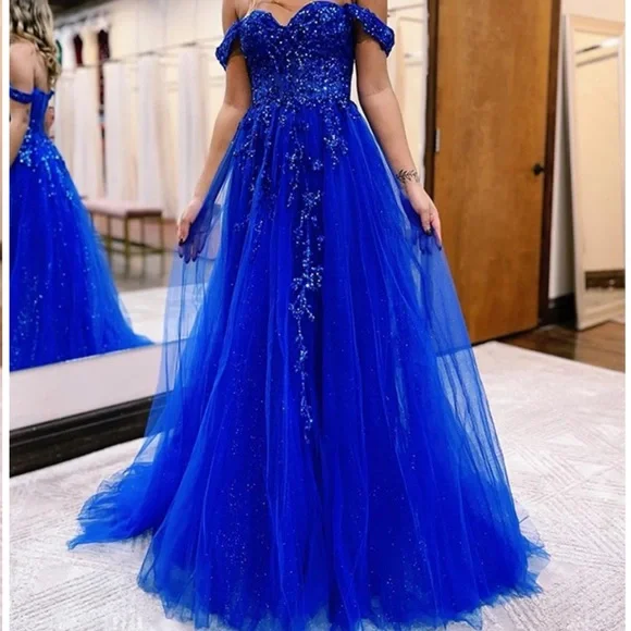 Dresses | Aline Princess Offtheshoulder Brush Train Dress | Poshmark